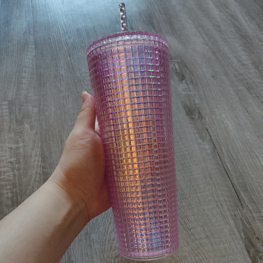 Starbucks Pink Grid Cold Cup - 24 oz - Picture 2 of 3